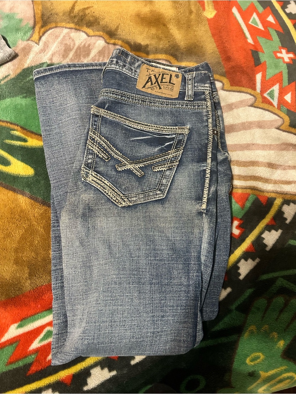 Men's Light Blue Distressed Denim Jeans